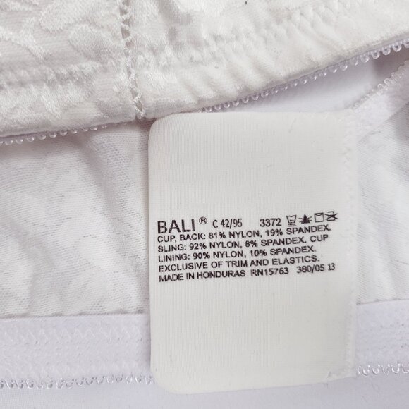 2 Bali Bra 42C 3372 Double Support Lace Wirefree Spa Closure White Pink - Picture 5 of 6